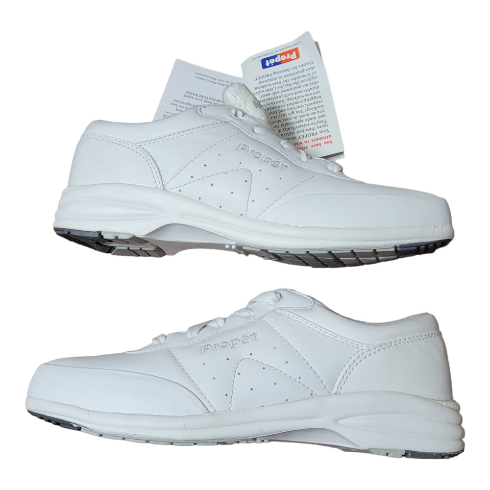 NIB Propet Womens 7 4A Narrow Walking Sneakers White Washable Comfort